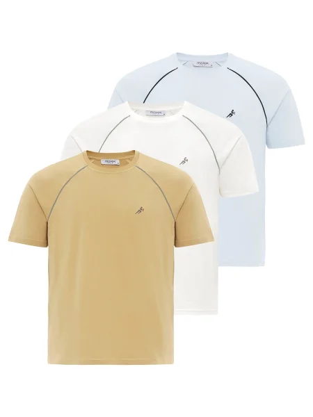 Moxx Paris Tricou albastru / galben / negru alb