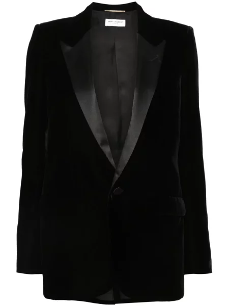 Geacă Saint Laurent de catifea negru