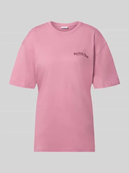 T-shirt o kroju oversized fit z czystej bawełny z detal z logo Review