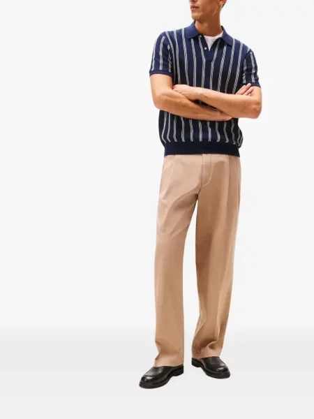 Tricou polo Tommy Hilfiger cu dungi tricotate albastru