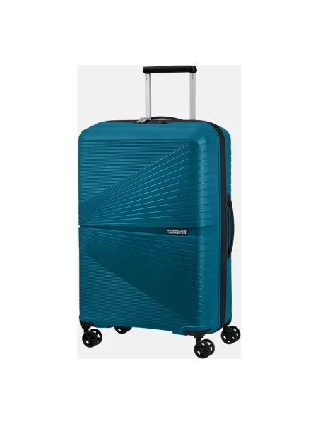 Lniana walizka American Tourister niebieska