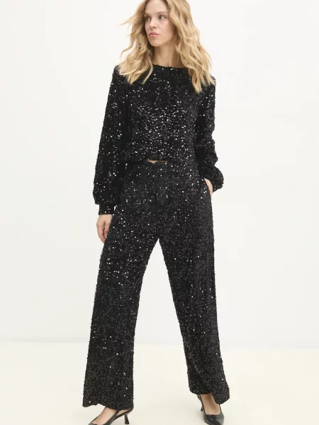 Answear Lab bluzka i spodnie czarny