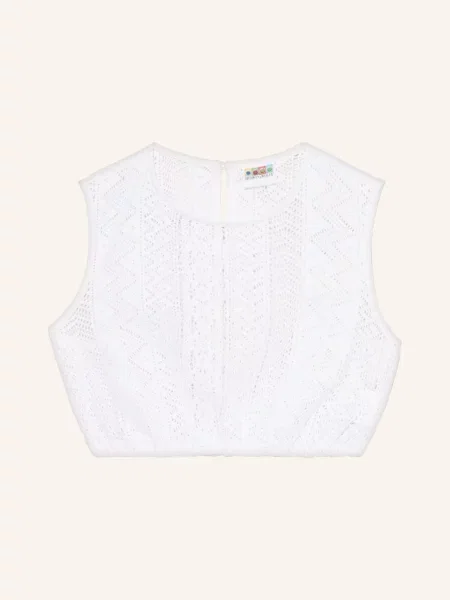 Berwin & Wolff Bluzka Bawarska Z Koronki weiss biała