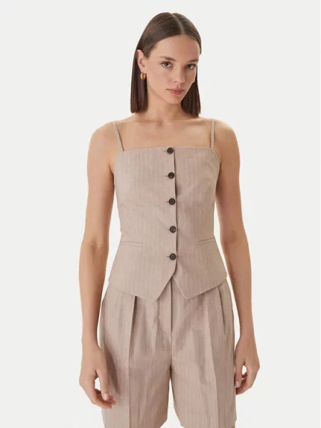 Bluza s dodatkom lana HUGO Copale bež