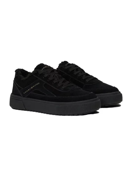 Sneakersy Tommy Hilfiger skórzane czarne