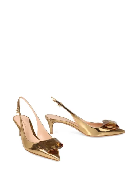 Pantofi cu toc Gianvito Rossi slingback auriu