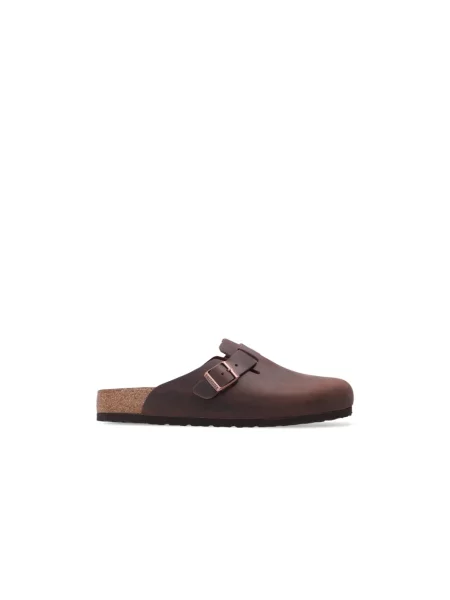 Klapki Birkenstock skórzane brązowe