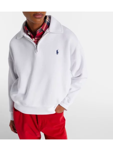 Hanorac Polo Ralph Lauren din jerseu alb