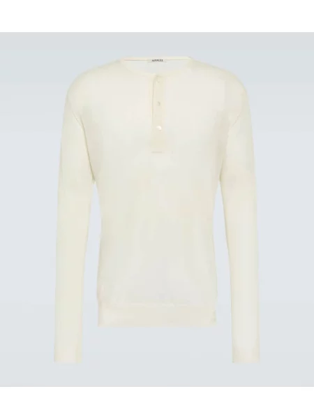 Vlněná košile Auralee bílá