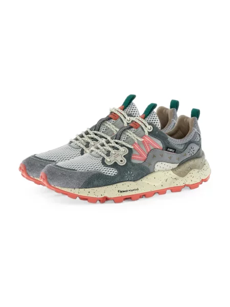 Sneakersy Flower Mountain skórzane w kwiatki szare