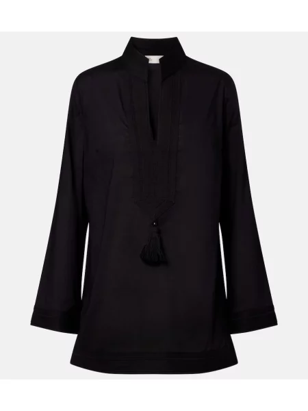 Tunică Tory Burch din poplin negru