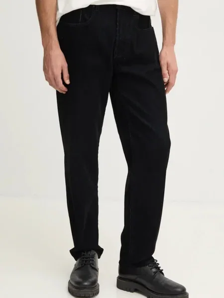 Hlače iz rebrastega žameta Armani Exchange črna