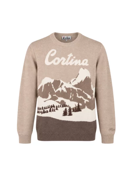 Sweter Mc2 Saint Barth wełniany beżowy