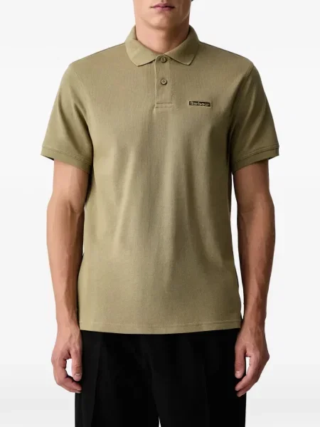 Tricou polo Barbour cu autograf verde