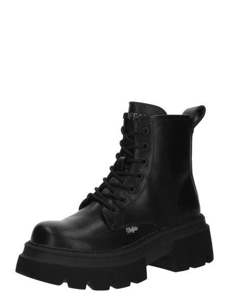 Botine Buffalo cu șireturi din dantelă negru