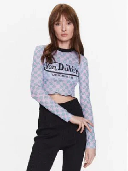 Von Dutch Originals Tričko Akela petrolejová / růžová černá