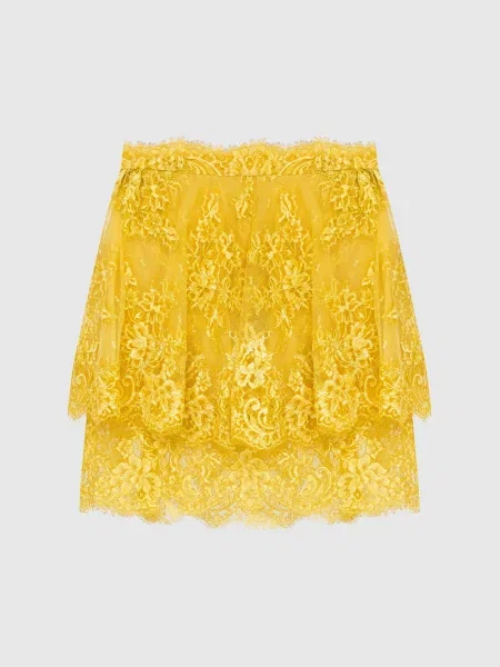 Ажурна спідниця міні Ermanno Scervino жовта