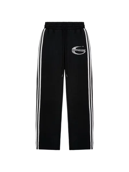 Pantaloni Godmade cu dungi alergare negru