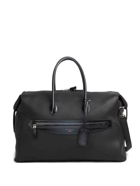 Geantă Santoni din piele negru