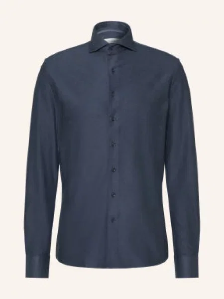 Profuomo Koszula Dżersejowa O Kroju Slim Fit blau granatowa
