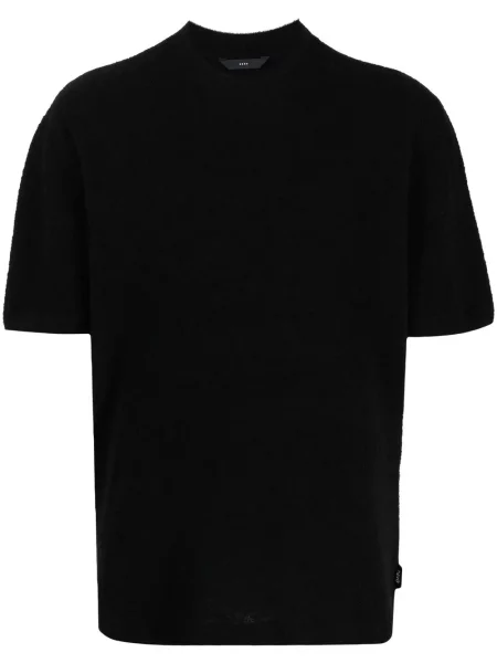 Tricou Hevo tricotate cu decolteu rotund negru
