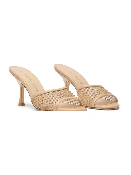 Klapki Stuart Weitzman skórzane beżowe