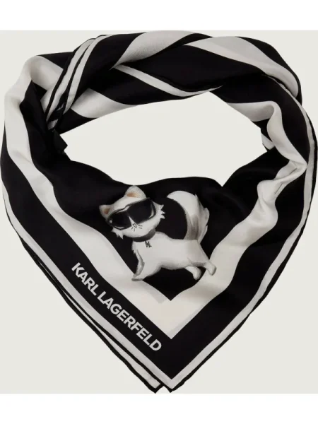 Karl Lagerfeld selyem kendő IKON fekete