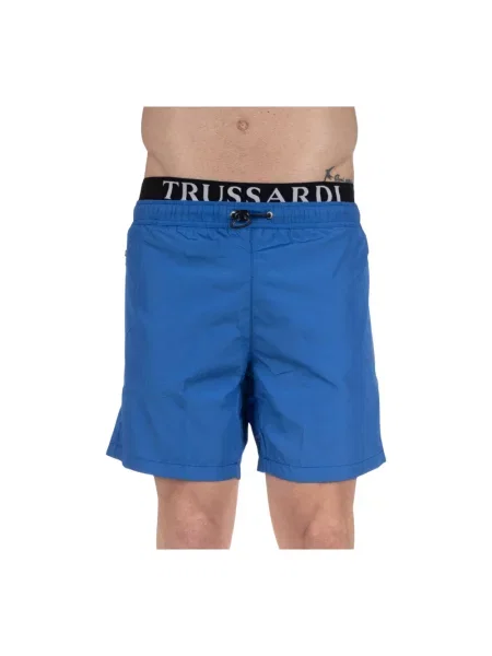 Kąpielówki Trussardi z elastyczną talią niebieskie