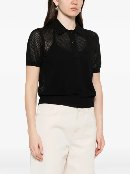 Top Tagliatore tricotate negru