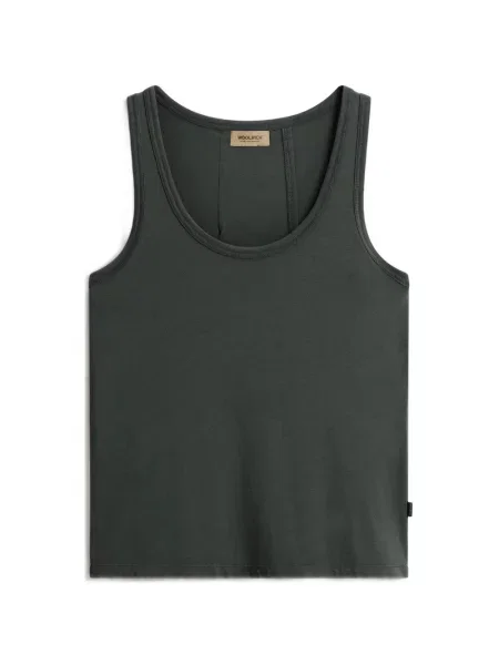 Top Woolrich cu decolteu rotund verde