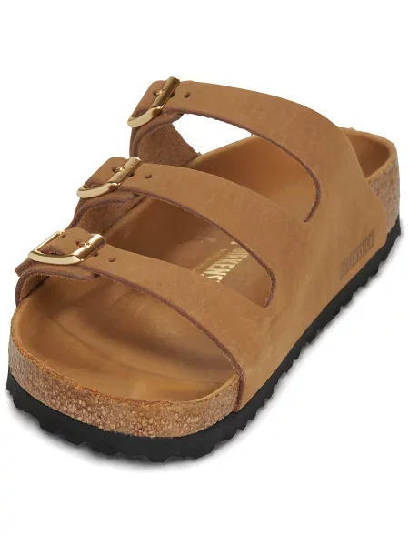 Birkenstock papuci din piele Florida maro