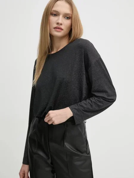 Блуза с дълги ръкави United Colors of Benetton черно