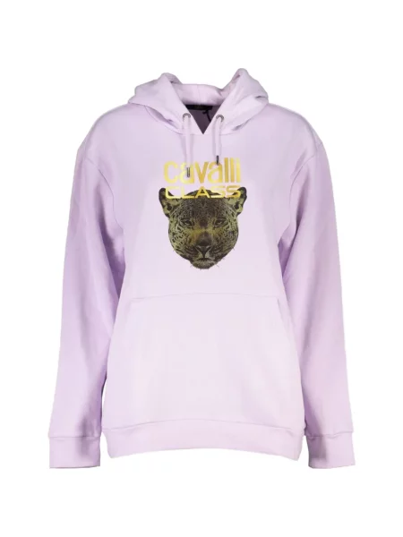 Hanorac cu glugă Cavalli Class cu imagine violet