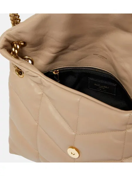 Geanta de piele Saint Laurent din piele bej