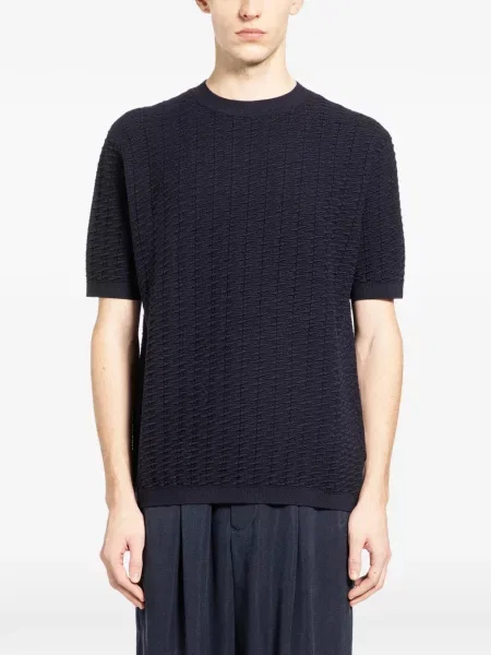 Tricou Giorgio Armani tricotate albastru