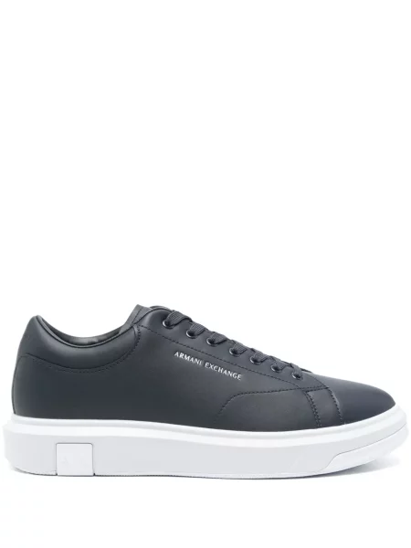 Sneakerși Armani Exchange din piele cu imagine albastru