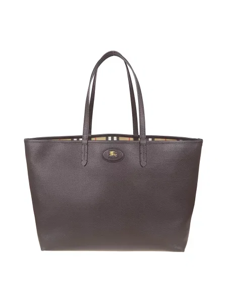 Shopperka Burberry skórzana dwustronna brązowa