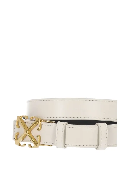 Curea Off-white din piele alb