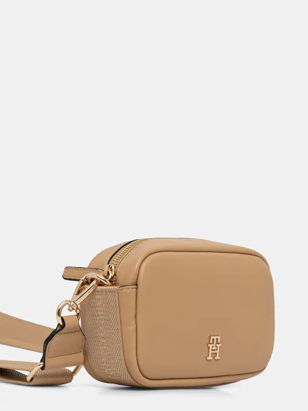 Geanta crossbody Tommy Hilfiger din piele bej