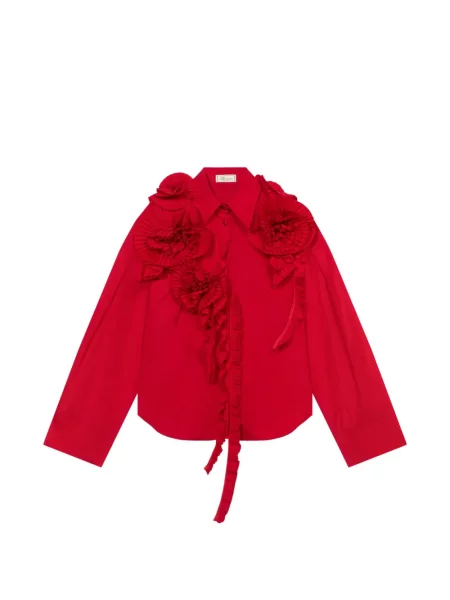 Cămașă Blumarine cu model floral cu aplicații roșu