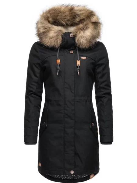 Ragwear Zimní parka Tawny hnědá / černá bílá