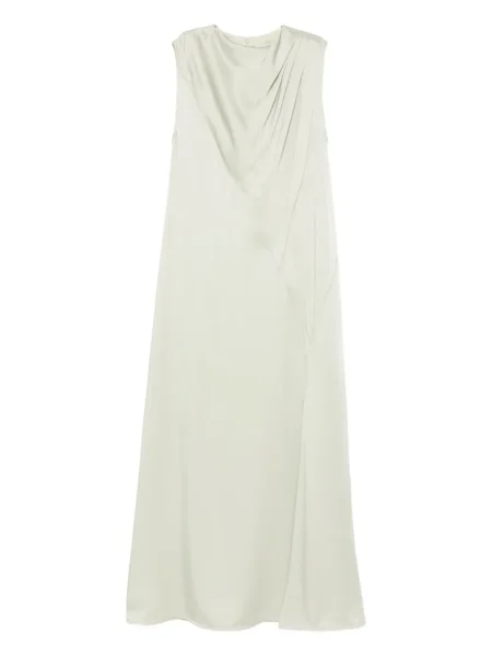 Rochie maxi Jil Sander fără mâneci plisată de costum verde