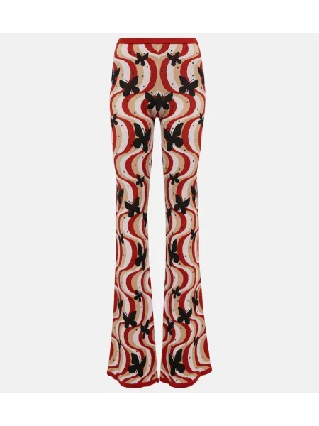 Spodnie Alessandra Rich z wysoką talią z nadrukiem