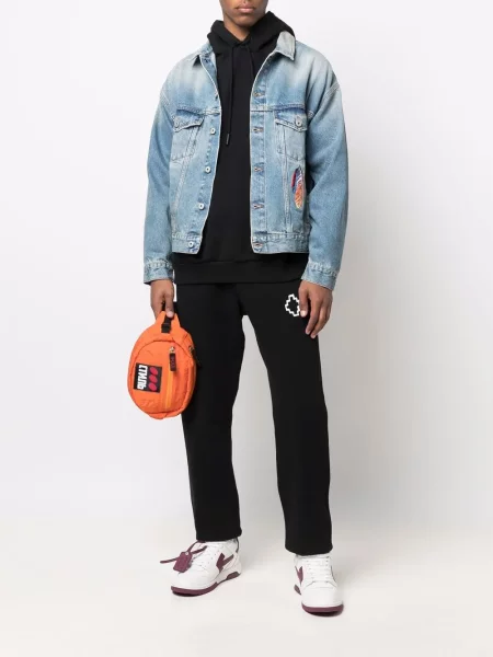 Džínová bunda Marcelo Burlon County Of Milan s výšivkou modrá