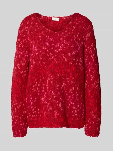 Sweter z dzianiny z dekoltem w serek i obniżonymi ramionami Milano Italy
