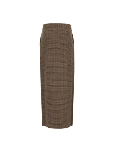 Spódnica maxi Etro wełniana brązowa