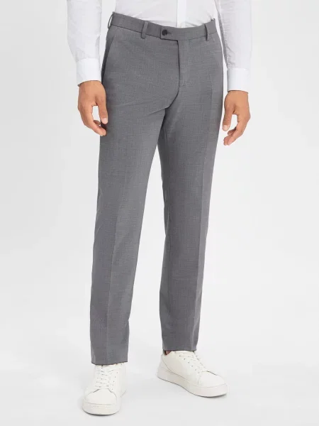 Finshley & Harding Spodnie Mitch Mężczyźni Modern Fit marmurkowy 25 szary