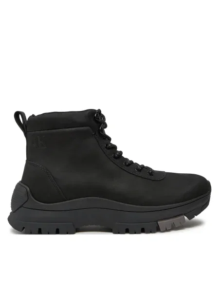 Кожени туристически обувки Calvin Klein Jeans HYBRID WP BOOT LACEUP REBELLIOUS черно