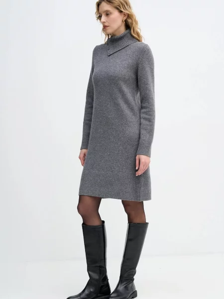 Сукня з додаванням вовни United Colors of Benetton midi облягаюча сірий