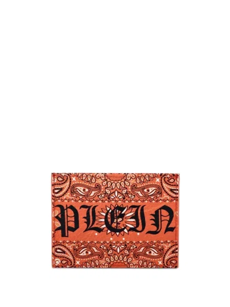 Portofel Philipp Plein cu imagine cu model paisley portocaliu